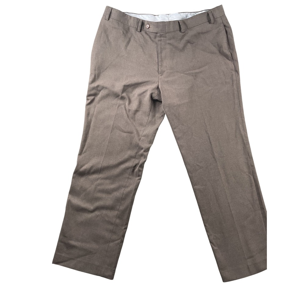 Ralph Lauren Dress Pants Mens 38x29(38 x 28)Brown Stretch Flat Front Trousers
